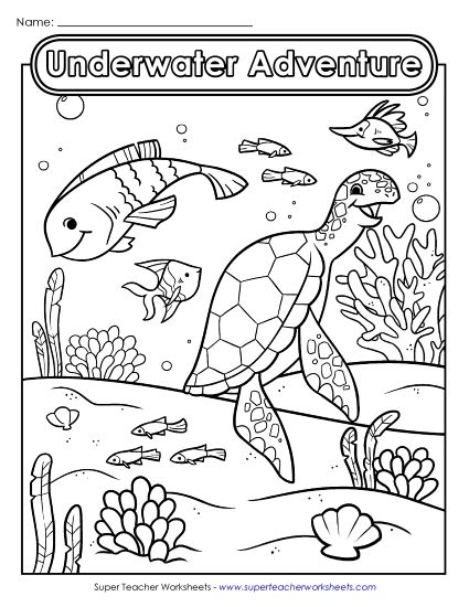 Worksheets & Activities - Coloring Page: Underwater Adventure (Printable PDF Worksheet)