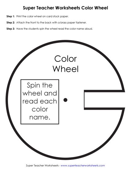 Multiple Colors - Colors Word Wheel (Printable PDF Worksheet)