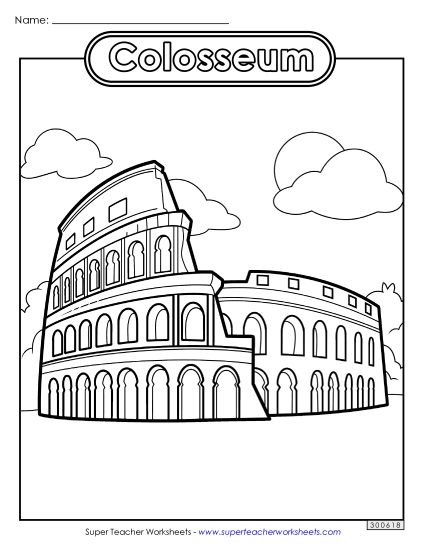 Coloring Pages - Colosseum Coloring Page (Printable PDF Worksheet)