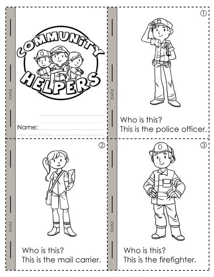 Community Helpers - Community Helpers Mini-Book (Printable PDF Worksheet)