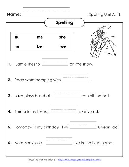 Worksheets - Complete the Sentences (A-11) (Printable PDF Worksheet)