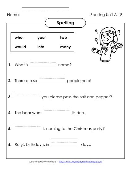 Worksheets - Complete the Sentences (A-18) (Printable PDF Worksheet)