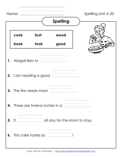 Worksheets - Complete the Sentences (A-20) (Printable PDF Worksheet)