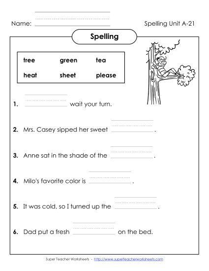 Worksheets - Complete the Sentences (A-21) (Printable PDF Worksheet)