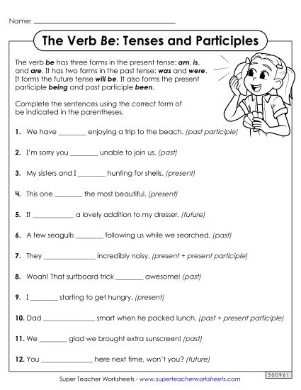 All Tenses & Participles - Complete the Sentences (All Tenses & Participles) (Printable PDF Worksheet)