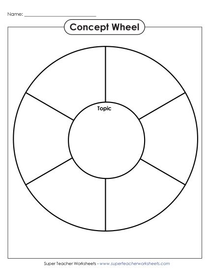 Concept Wheels - Concept Wheel - 6 Spaces (Printable PDF Worksheet)