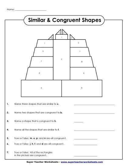 Identify Congruence or Similarity - Congruent-Similar Picture (Printable PDF Worksheet)