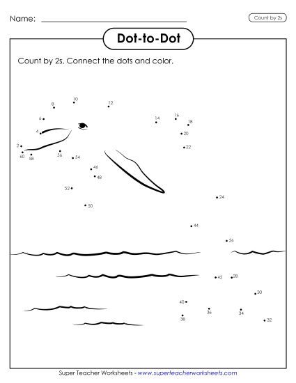 Connect the Dots: Dolphin (Printable PDF Worksheet)