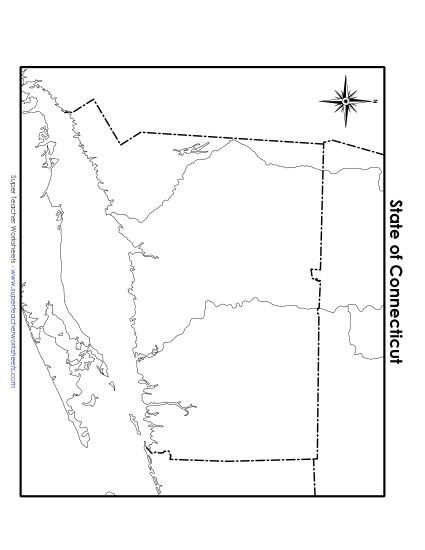 Maps - Connecticut: Blank Map (Printable PDF Worksheet)