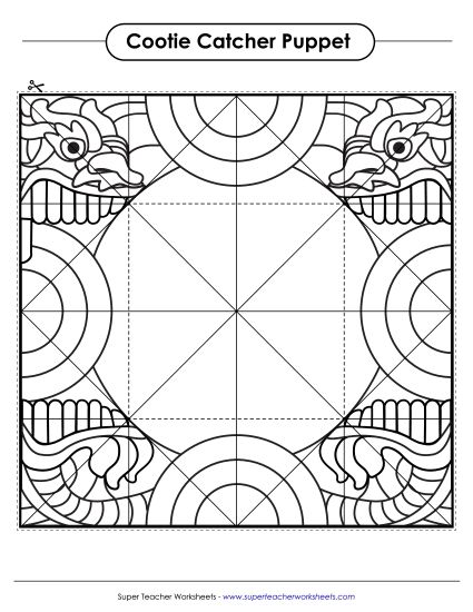 Holidays  - Cootie Catcher: Chinese Dragon (Printable PDF Worksheet)
