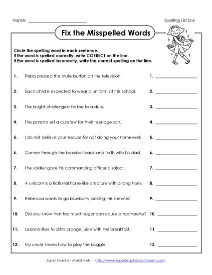 Worksheets - Correct or Incorrect?  (D-6) (Printable PDF Worksheet)