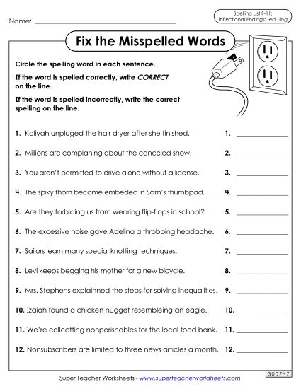 Worksheets and Puzzles - Correct or Incorrect? (F-11) (Printable PDF Worksheet)