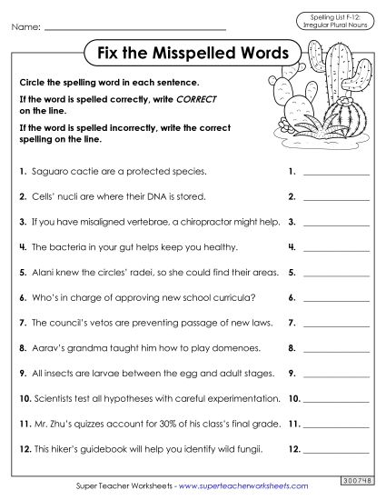 Worksheets and Puzzles - Correct or Incorrect? (F-12) (Printable PDF Worksheet)