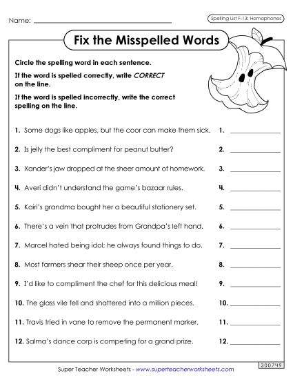 Worksheets and Puzzles - Correct or Incorrect? (F-13) (Printable PDF Worksheet)