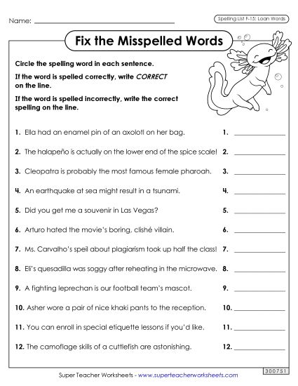 Worksheets and Puzzles - Correct or Incorrect? (F-15) (Printable PDF Worksheet)