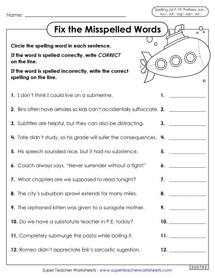 Worksheets and Puzzles - Correct or Incorrect? (F-19) (Printable PDF Worksheet)