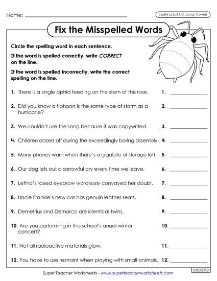 Worksheets and Puzzles - Correct or Incorrect? (F-2)  (Printable PDF Worksheet)