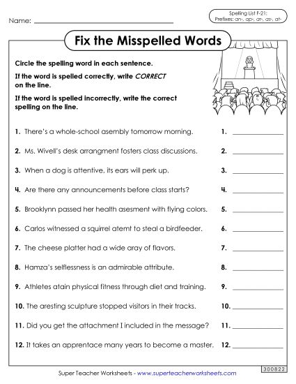 Worksheets and Puzzles - Correct or Incorrect? (F-21) (Printable PDF Worksheet)