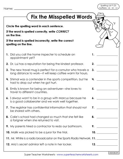 Worksheets and Puzzles - Correct or Incorrect? (F-23) (Printable PDF Worksheet)