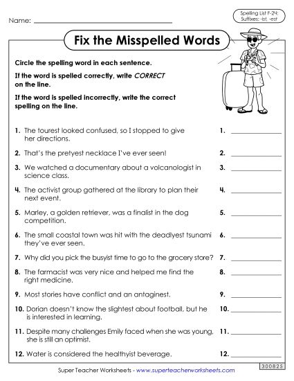 Worksheets and Puzzles - Correct or Incorrect (F-24)  (Printable PDF Worksheet)