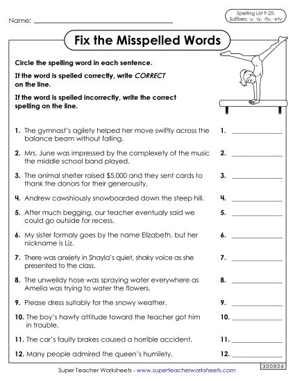 Worksheets and Puzzles - Correct or Incorrect? (F-25)  (Printable PDF Worksheet)