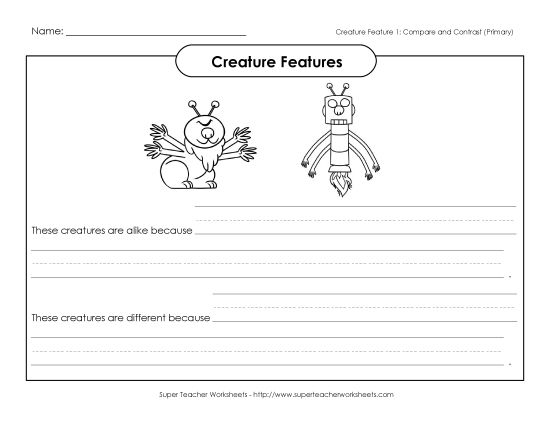 Creature Features - Creature Feature #1 (Primary) (Printable PDF Worksheet)