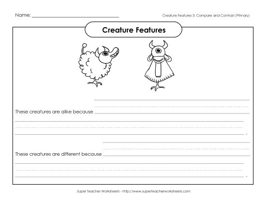 Creature Features - Creature Feature #3 (Primary) (Printable PDF Worksheet)