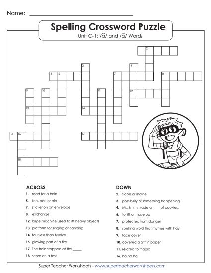 Worksheets - Crossword Puzzle (C-1) (Printable PDF Worksheet)