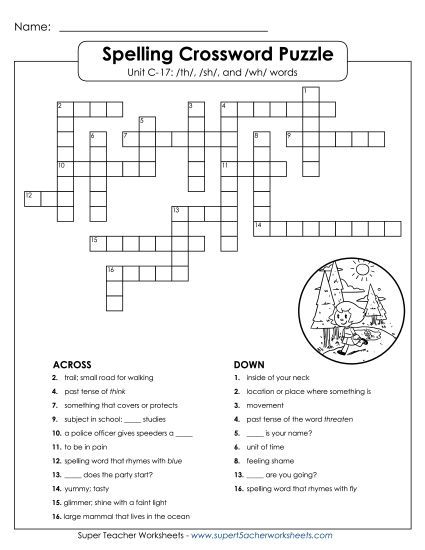 Worksheets - Crossword Puzzle (C-17) (Printable PDF Worksheet)