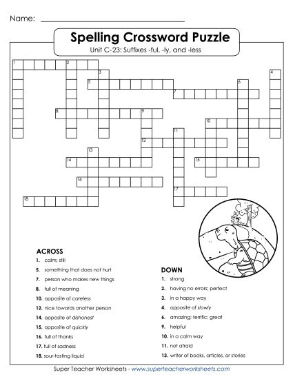 Worksheets - Crossword Puzzle (C-23) (Printable PDF Worksheet)