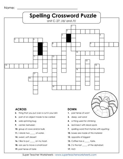 Worksheets - Crossword Puzzle (C-27) (Printable PDF Worksheet)