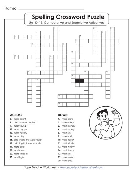 Worksheets - Crossword Puzzle (D-15) (Printable PDF Worksheet)