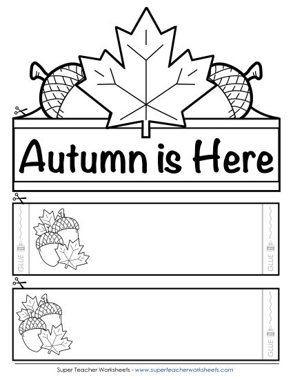 Crafts - Crown: "Autumn is Here!" (Printable PDF Worksheet)