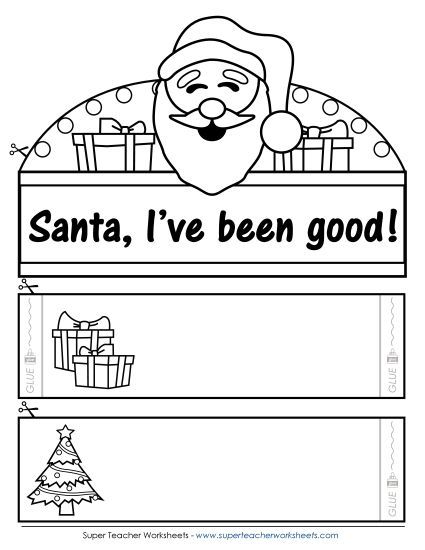 Headbands/Crowns - Crown: Santa (Printable PDF Worksheet)