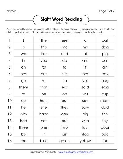 Worksheets - Cumulative Practice (Units 1 - 30) (Printable PDF Worksheet)
