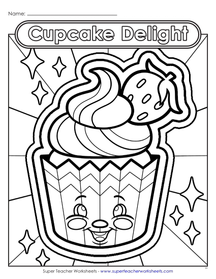 Intermediate Pictures - Cupcake Delight (Printable PDF Worksheet)