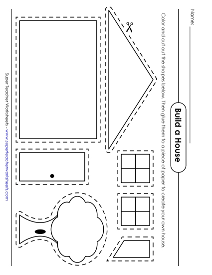 Cut & Build - Cut & Build a House (Printable PDF Worksheet)