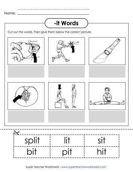 Worksheets - Cut and Glue (-it) (Printable PDF Worksheet)
