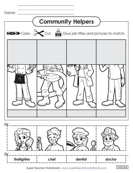 Matching Worksheets - Cut-and-Glue Matching Worksheet 1 (Printable PDF Worksheet)