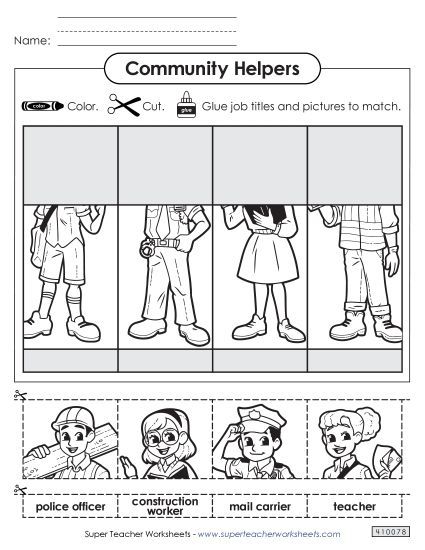 Matching Worksheets - Cut-and-Glue Matching Worksheet 2 (Printable PDF Worksheet)