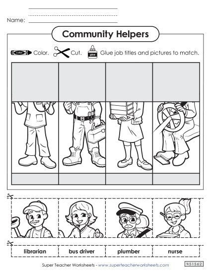Matching Worksheets - Cut-and-Glue Matching Worksheet 3 (Printable PDF Worksheet)