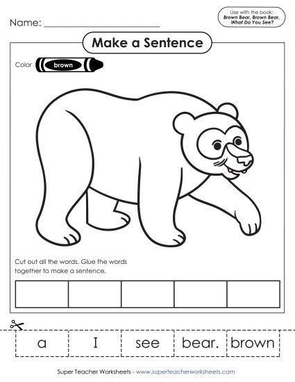 Cut-and-Glue Activities - Cut and Glue Sentences (Printable PDF Worksheet)