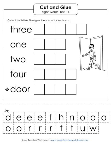 Worksheets - Cut-and-Glue (Unit 14) (Printable PDF Worksheet)