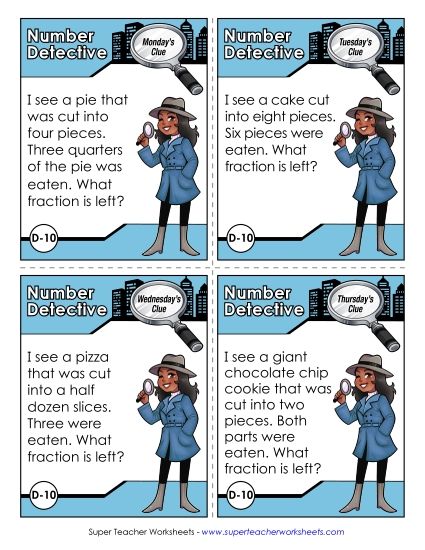 4th Grade - D10 - One (Printable PDF Worksheet)