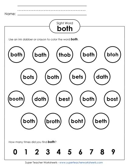 Dab or Color: Both (Printable PDF Worksheet)