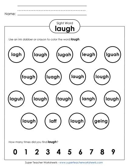 Dab or Color: Laugh (Printable PDF Worksheet)