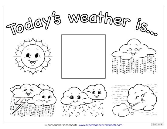 Daily Weather Chart (Black and White) (Printable PDF Worksheet)