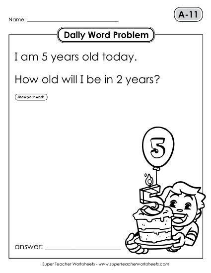 Daily Word Problems A-11 through A-15 (Printable PDF Worksheet)