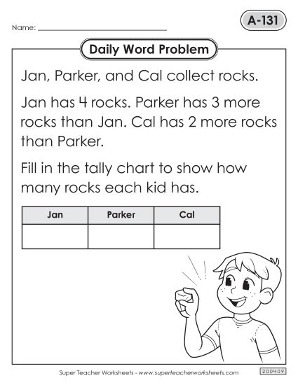 Daily Word Problems  A-131 through A-135 (Printable PDF Worksheet)