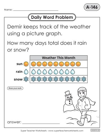 Daily Word Problems  A-146 through A-150 (Printable PDF Worksheet)